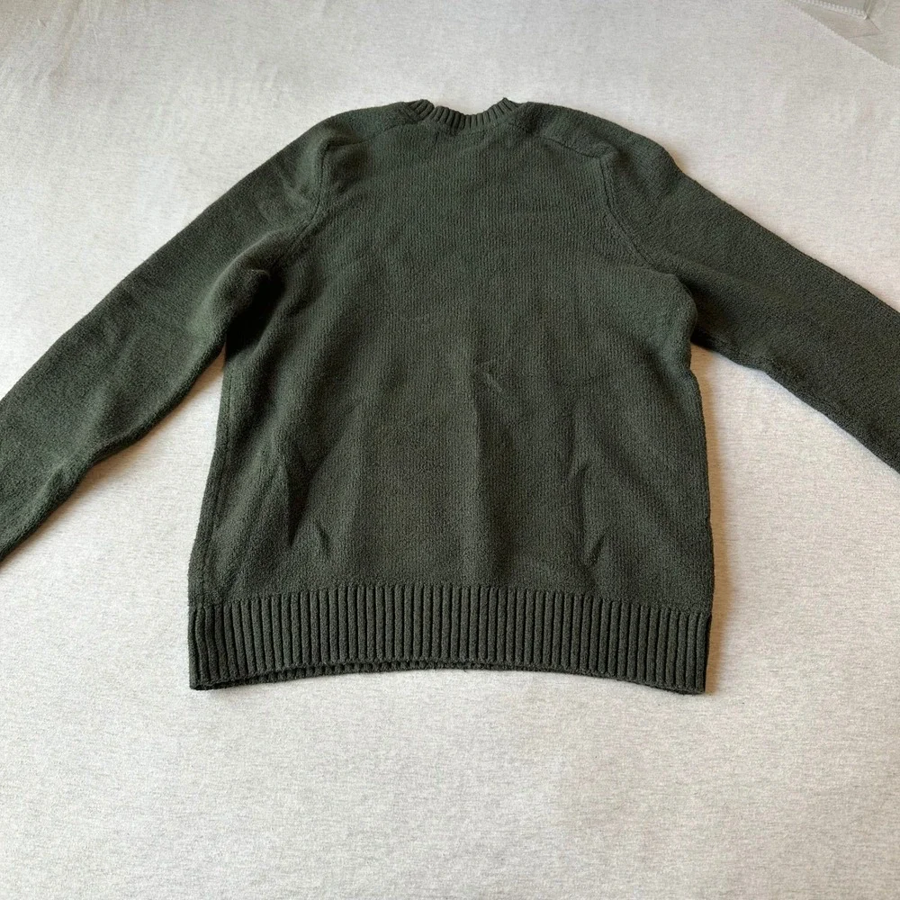 Banana Republic Mens Olive Green Textured Knit Crewneck Sweater Small‎ Raglan S