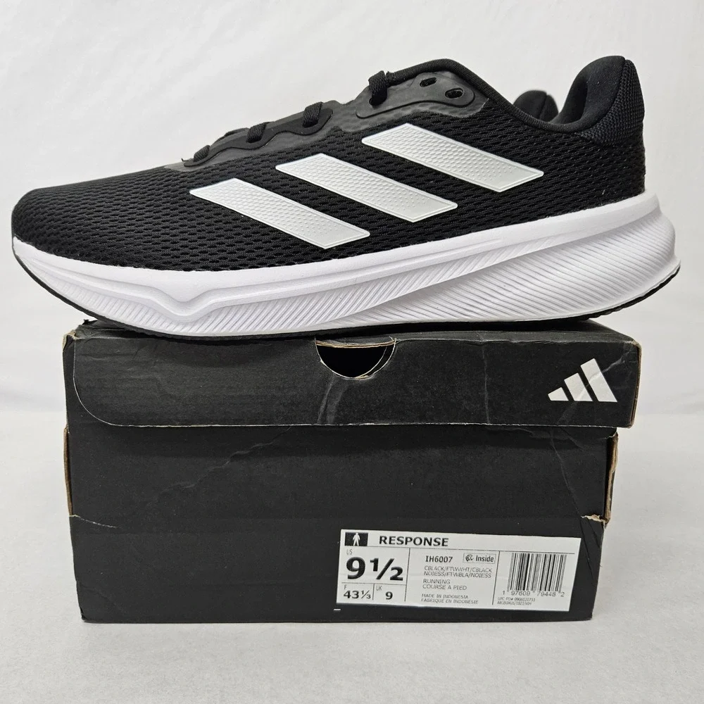Adidas Response Running Shoes IH6007 Core Black White Men's Size‎ 9.5