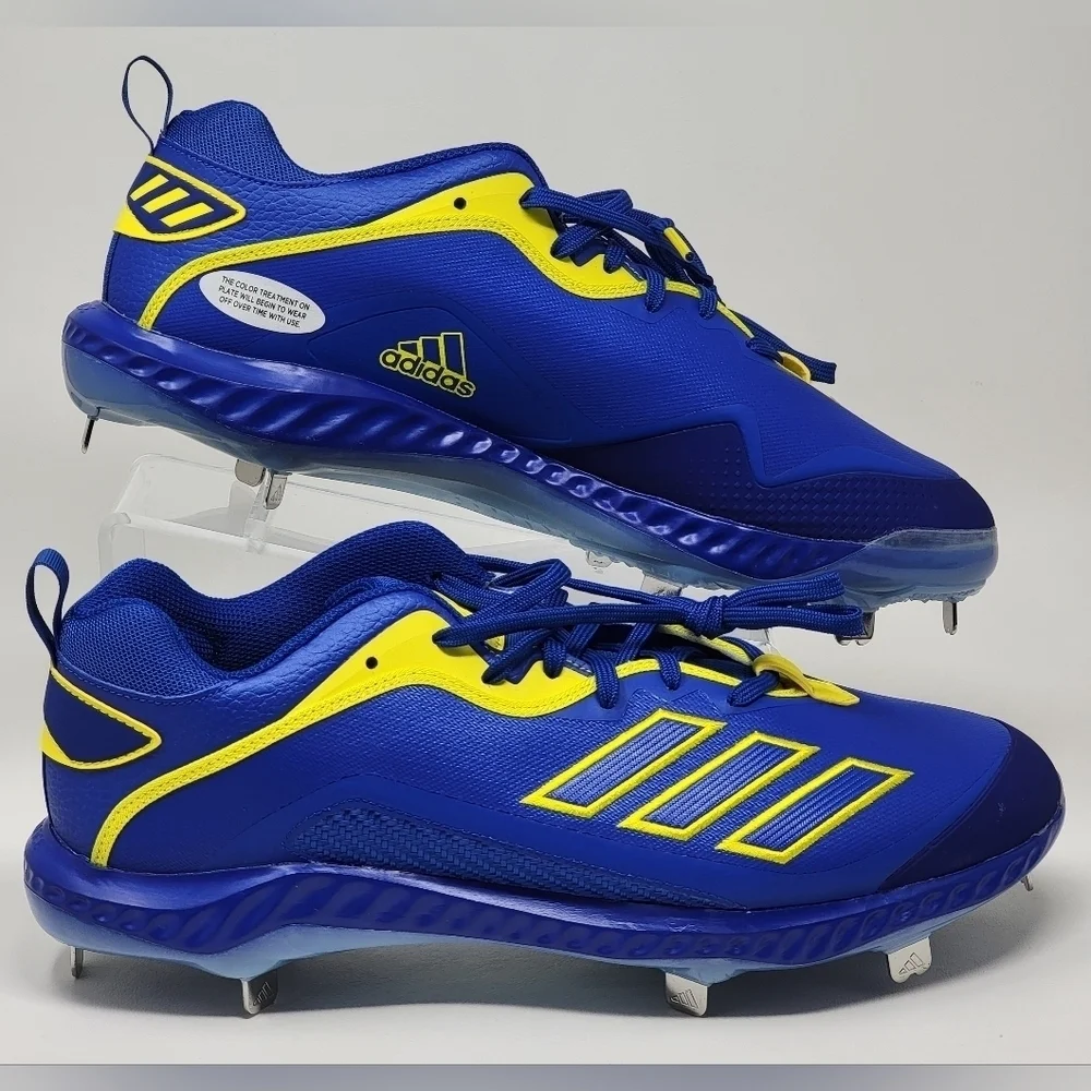Adidas Bounce Baseball Metal Cleats GZ0451 Men's Size 13.5 Blue/Yellow New