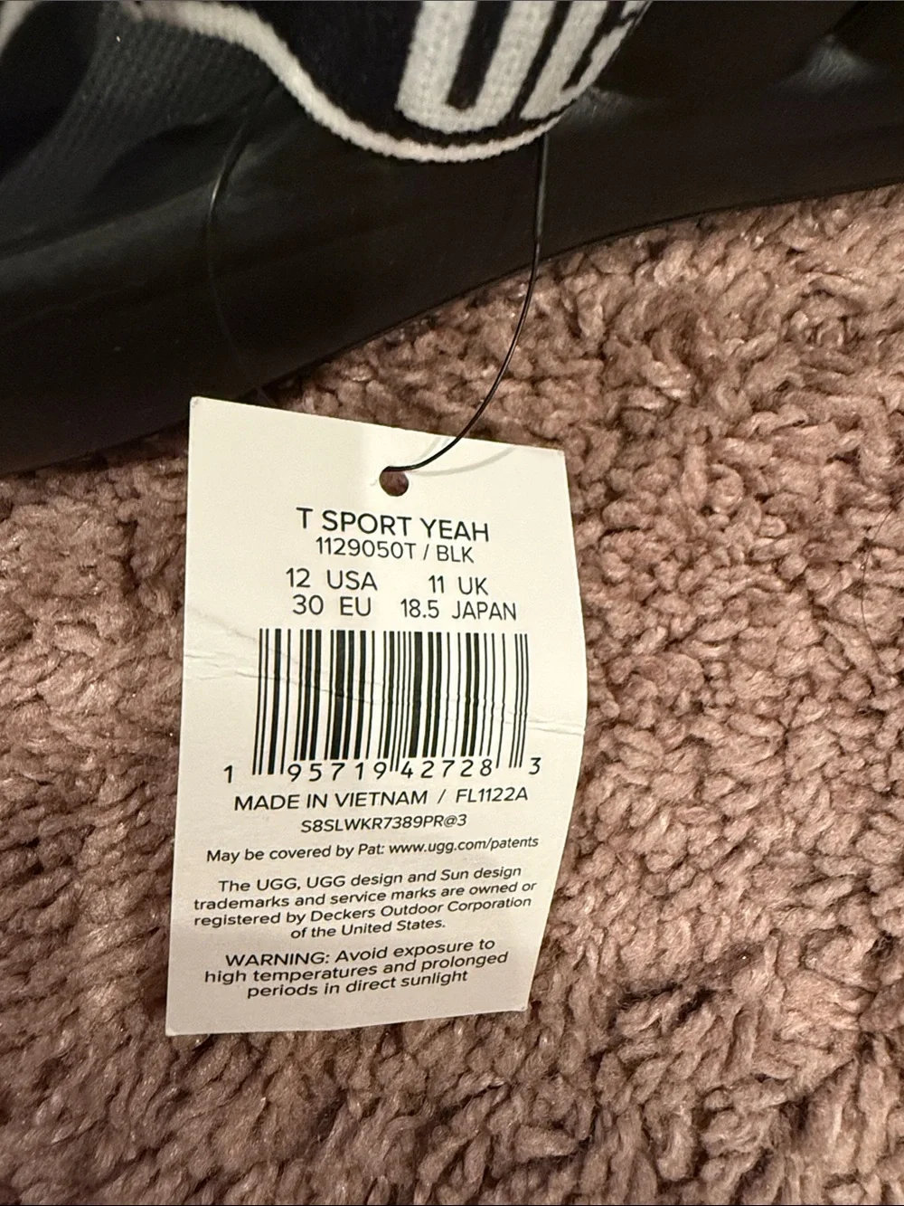 UGG black brand secure
