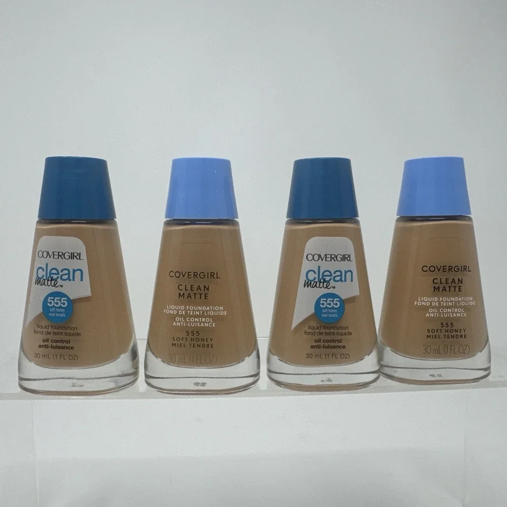 4 Covergirl Clean Matte Face Liquid Foundation Make Up #555 Soft Honey