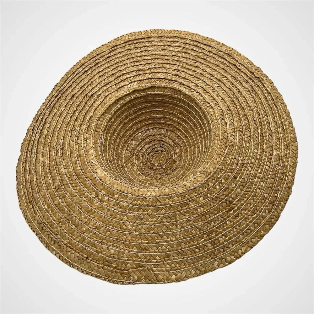 Vintage Romantic Lace Straw Sun Hat Lot Floral Ribbon Wide Brim Cottagecore 2 Pc