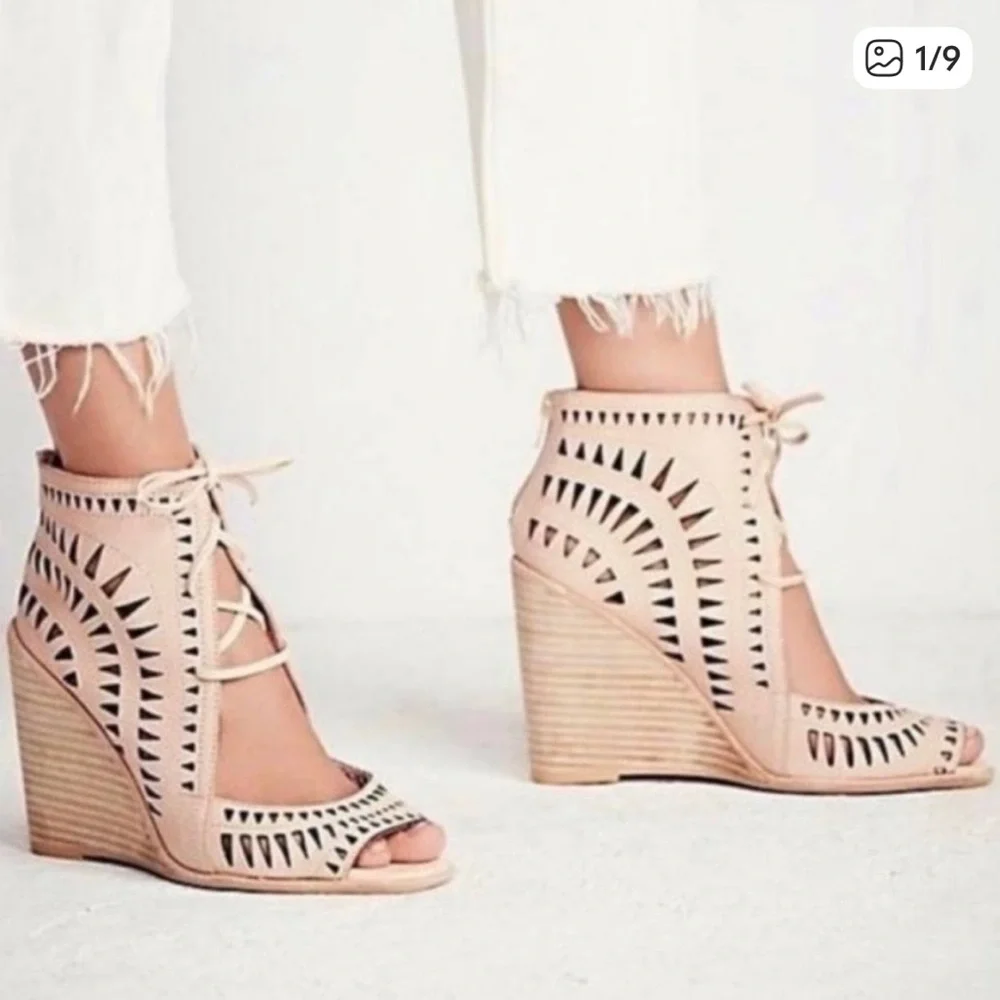Jeffrey‎ Campbell Lace-Up Rodillo Wedges Women’s Size 8 Coastal Cowgirl Western