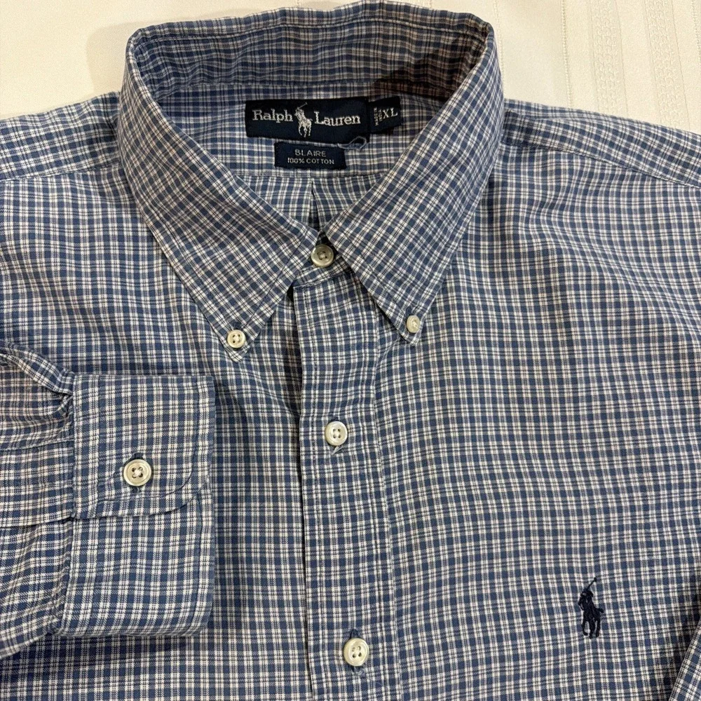 Polo Ralph Lauren Mens Size XL Blaire Button Up Long Sleeve Shirt‎ Blue