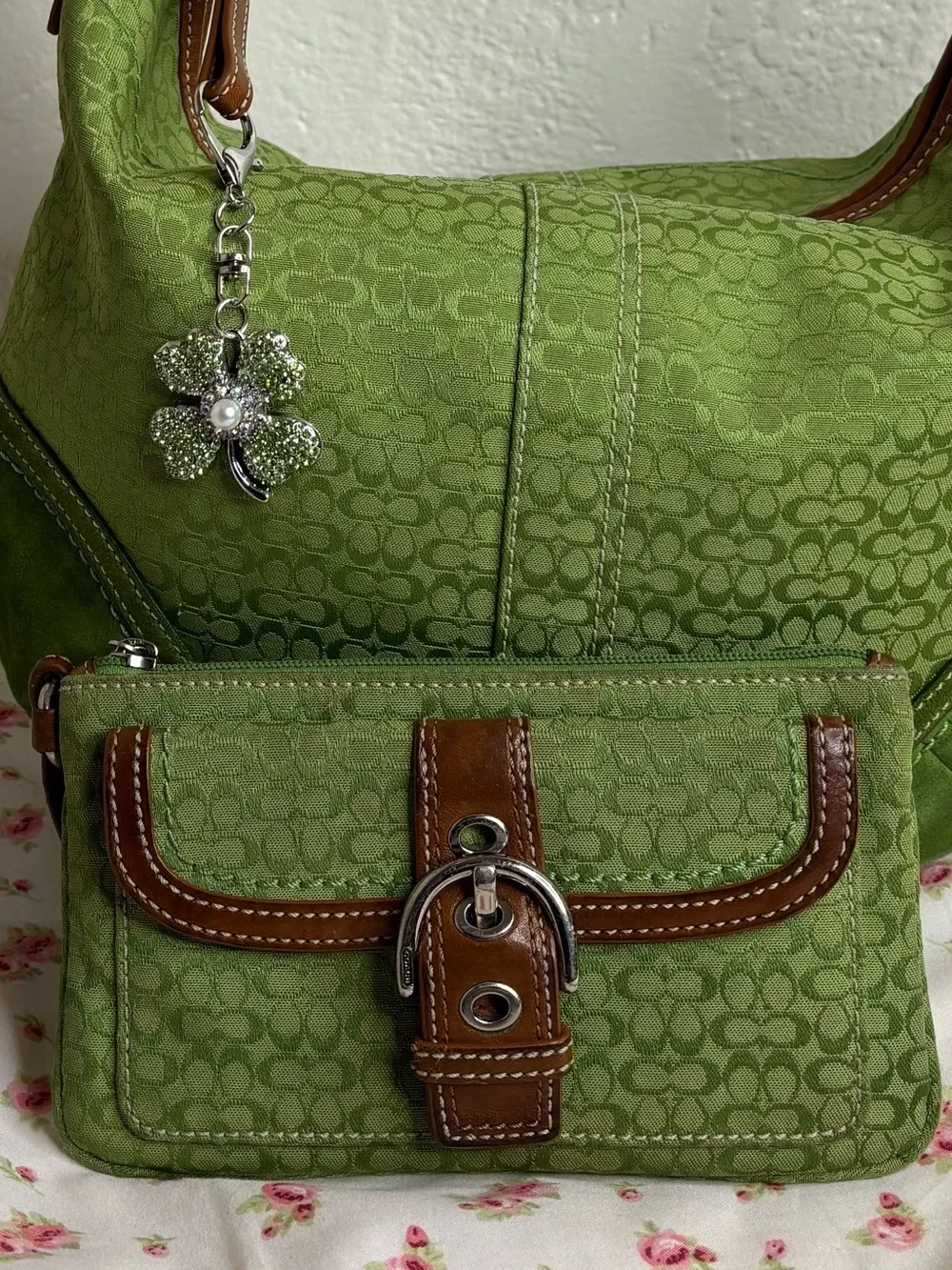 RARE GREEN COACH SOHO WRISTLET