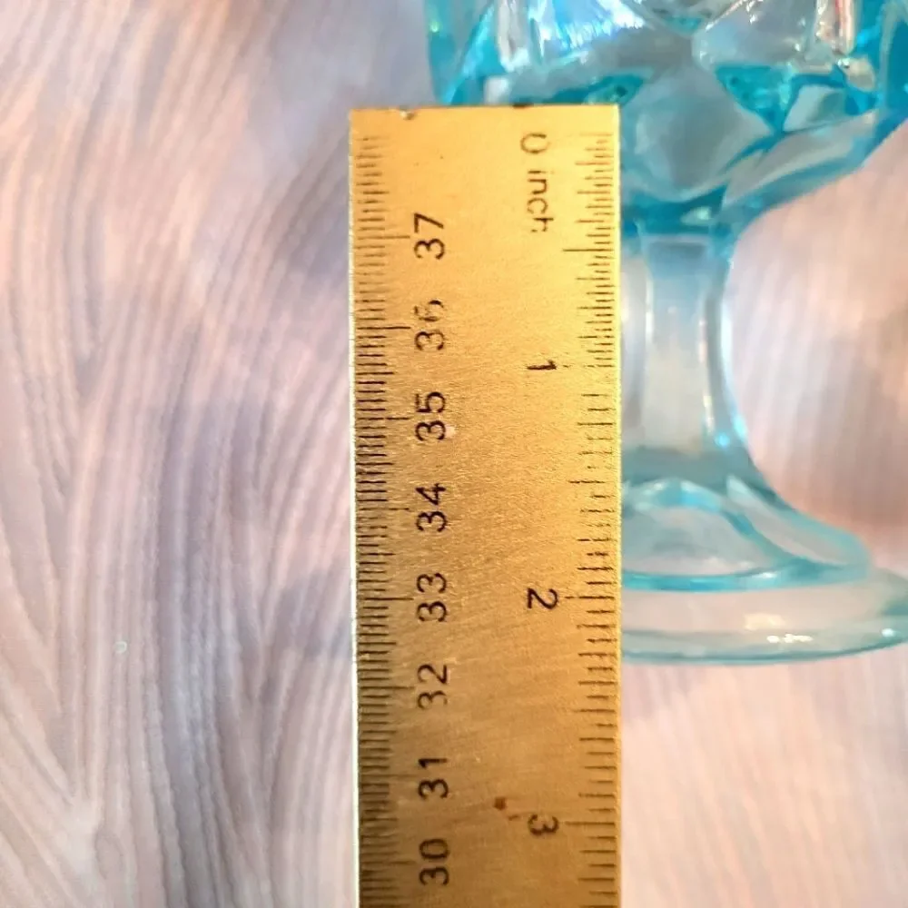 Vintage Pristine Set of 4 Anchor Hocking Aquamarine Pedestal 6