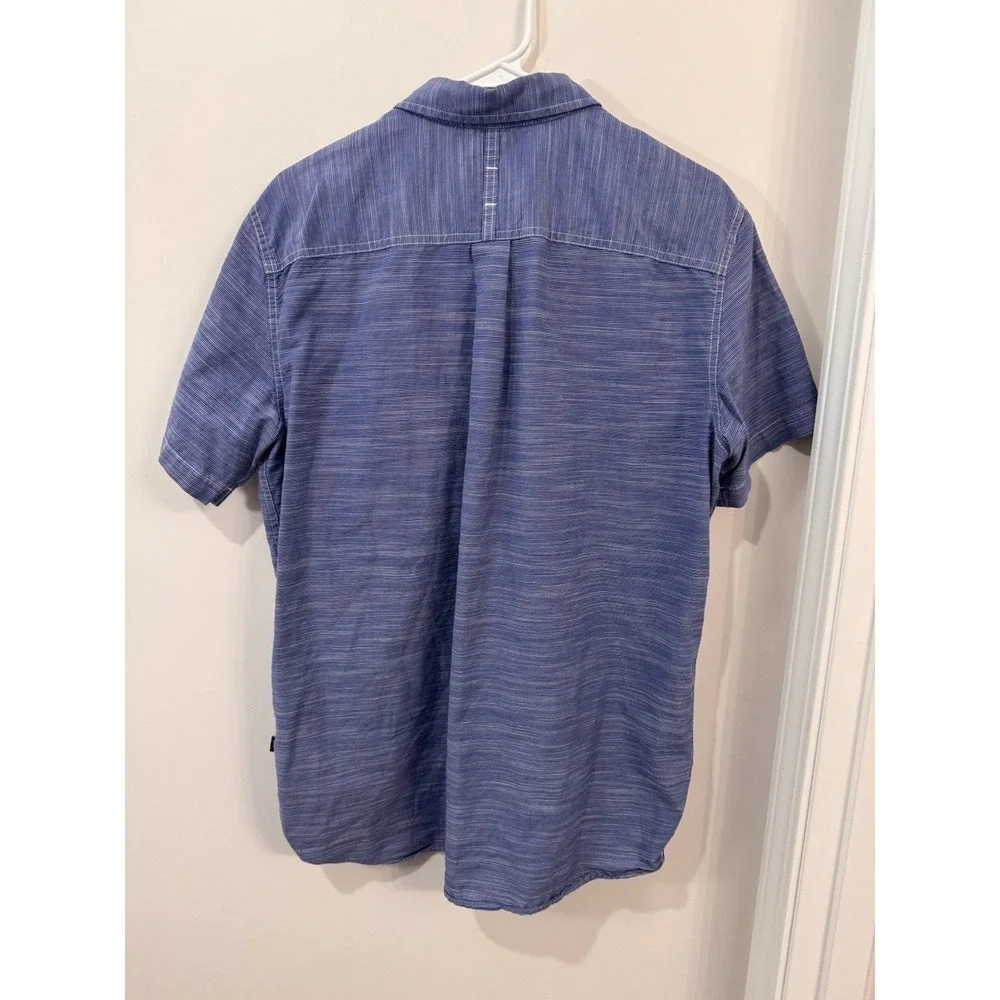 The North Face Men's L Blue Button Up Shirt Short Sleeve‎ Outdoor Casual Stripe