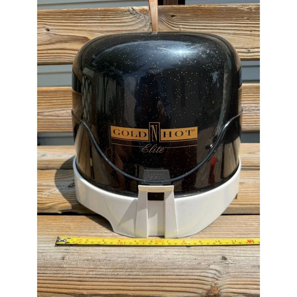 Gold N Hot Elite Ionic Bonnet Hood Hair Dryer 1875 Watts Pro Black White Gold
