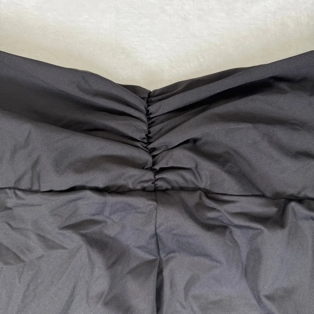 SKIMS Swim Twist Front Skirt Onyx Black Plus Size 3X Faux Wrap Cover Up Skirt