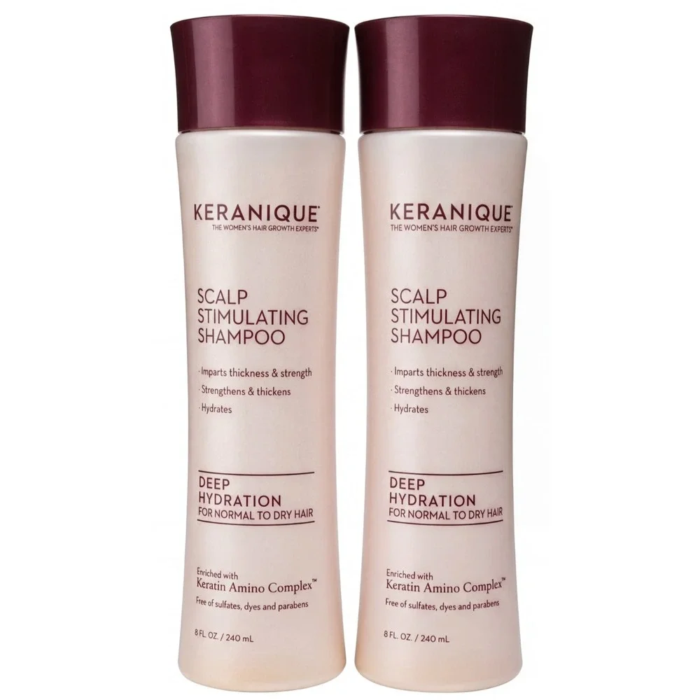 2 x Keranique 8 oz Scalp Stimulating Shampoo Deep Hydration Normal to Dry