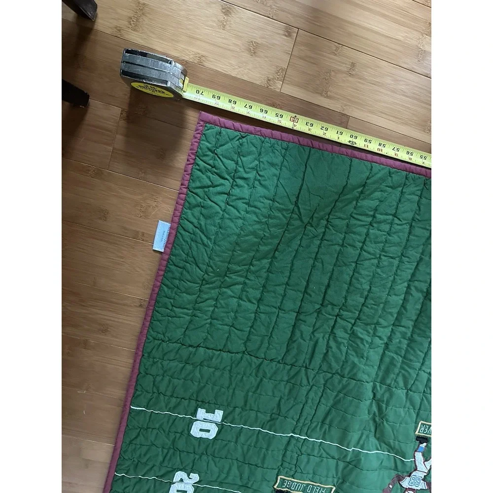 VTG Football Gridiron Player Positions Quilt Youth Land Of Nod 100% Cotton 87x70