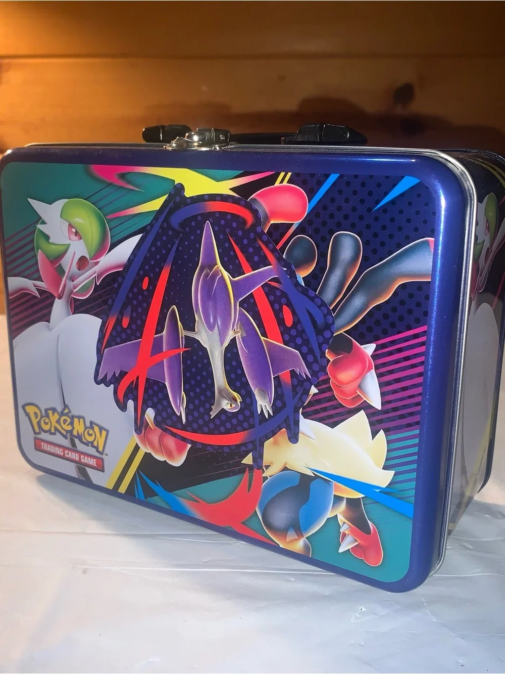 Pokemon Tin Lunchbox - Blue, Purple, Red, Yellow, Green