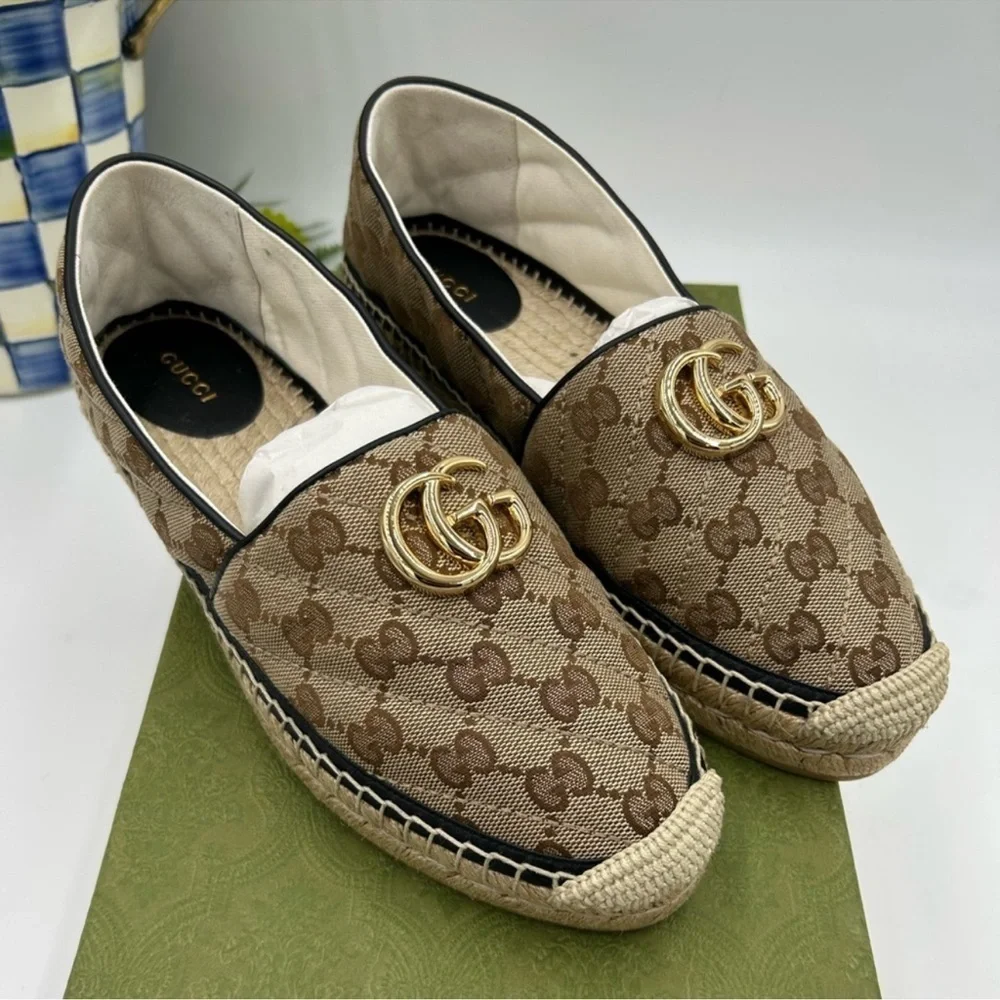 Women’s Gucci, GG supreme canvas espadrilles size 40.5 made in Spain