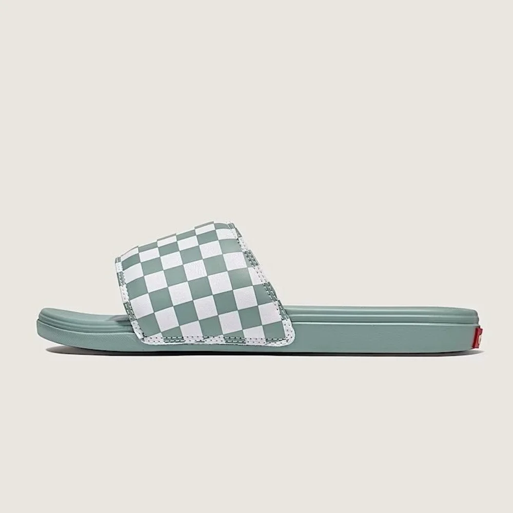 Vans La Costa Checkers Slide-On Sandals Sage Gray White board Mens Size 11 New