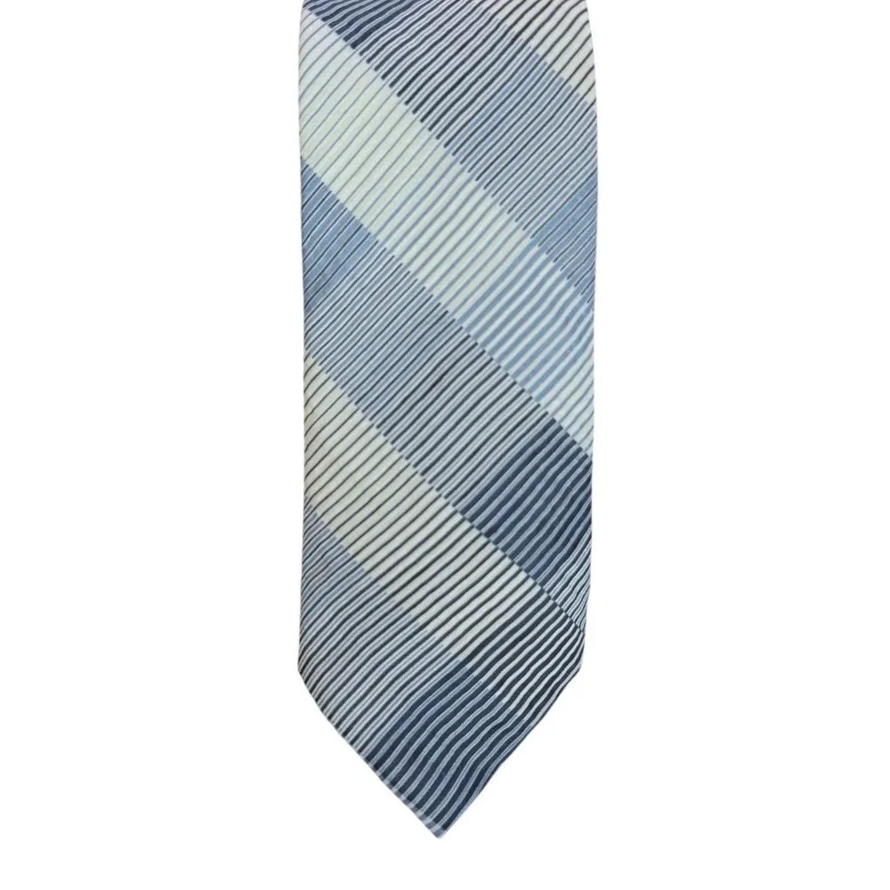 Hugo Boss Mens Silk Blend Gray Blue‎ Textured Check Tie NWT