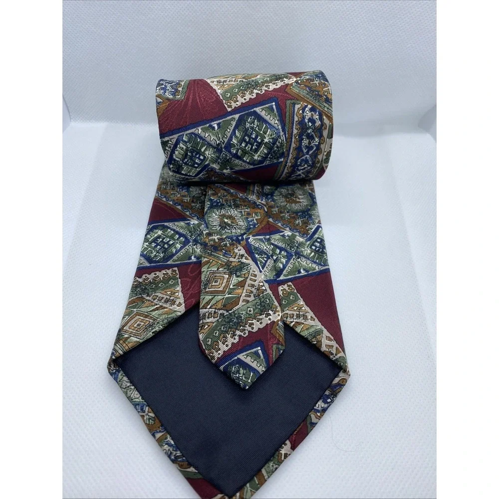 Wembley‎ Vintage Tie Retro Geometric Art Print Neckwear Multicolor Formal Men's