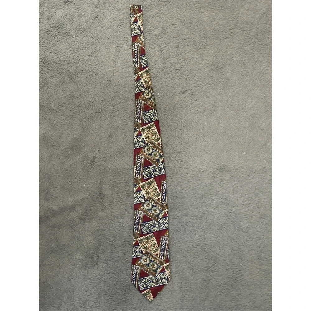 Wembley‎ Vintage Tie Retro Geometric Art Print Neckwear Multicolor Formal Men's
