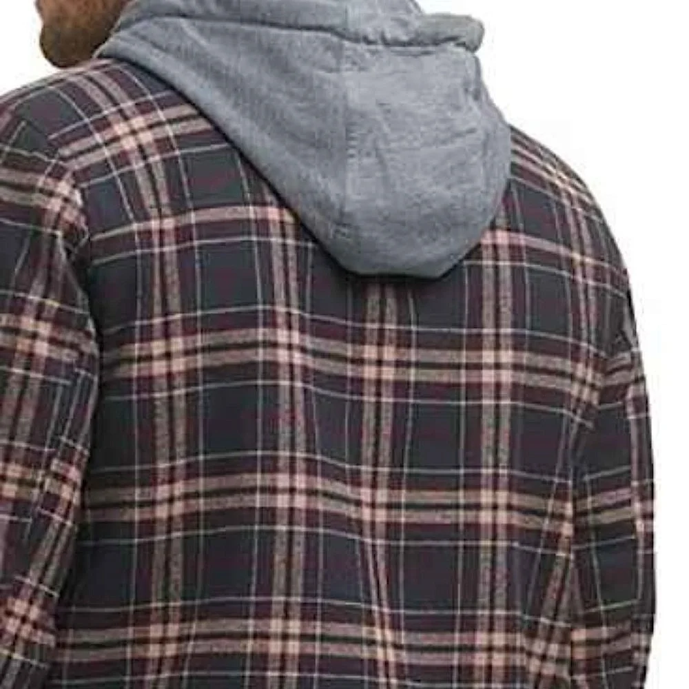 Levi's Men's Sherpa LINED Hooded Plaid Flannel Shirt Jacket SIZE MEDIUM NEW