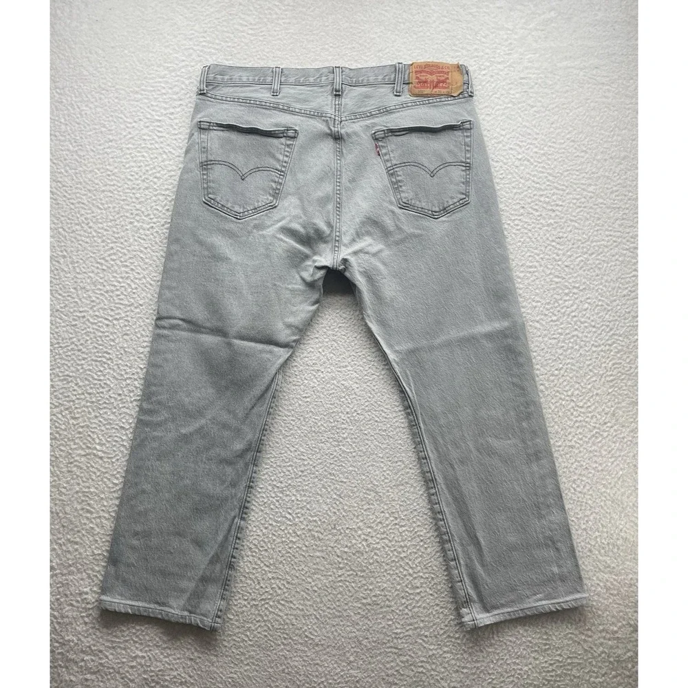 Levis 501 Jeans‎ Mens 38x28 (Tag 38x29) Gray Button Fly Straight Leg 100% Cotton