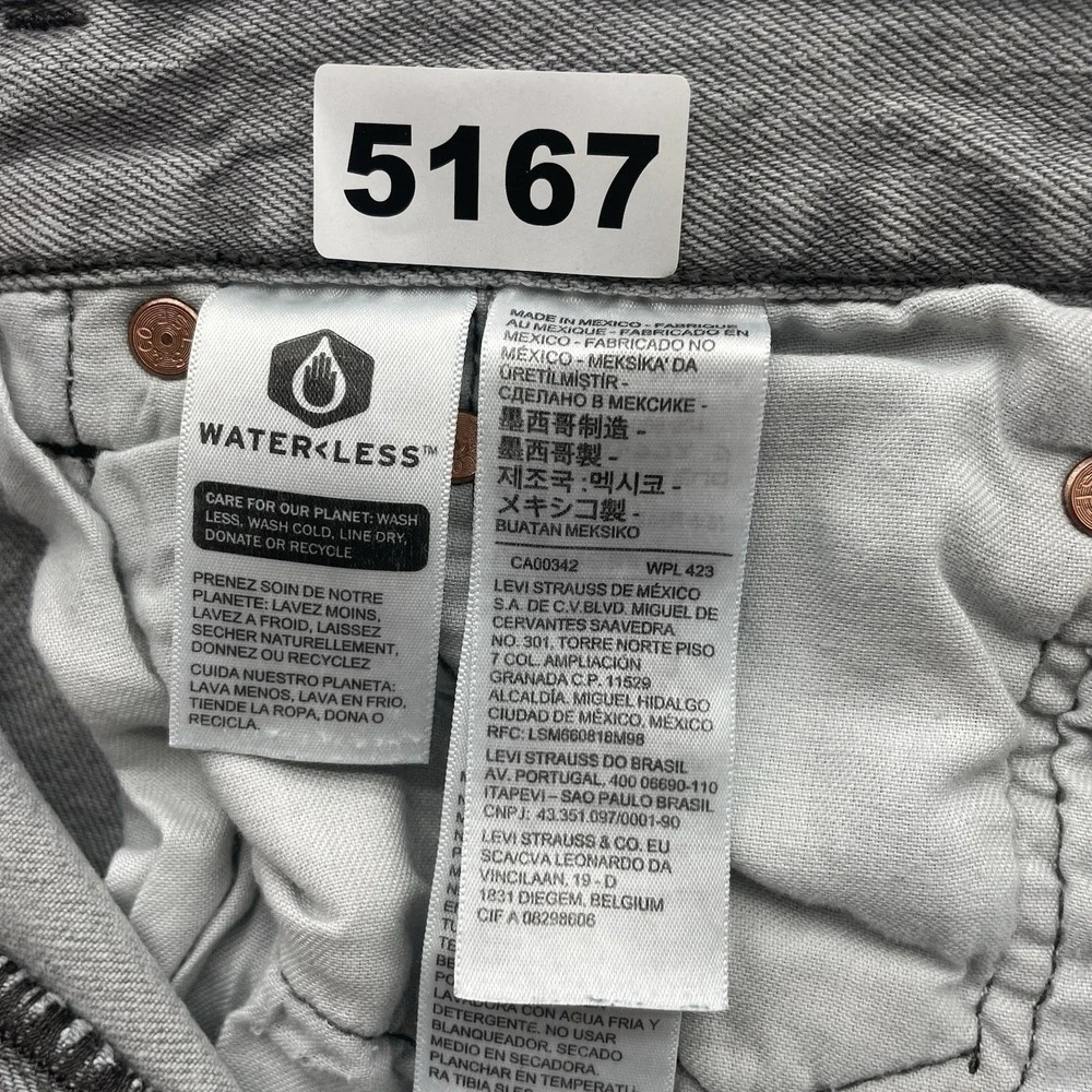 Levis 501 Jeans‎ Mens 38x28 (Tag 38x29) Gray Button Fly Straight Leg 100% Cotton