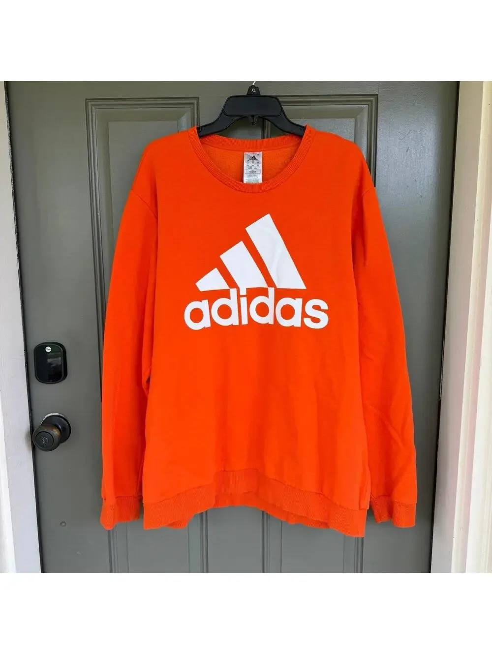 Adidas Essentials Big Logo Fleece Crewneck‎ Sweatshirt - Orange - Men’s XL