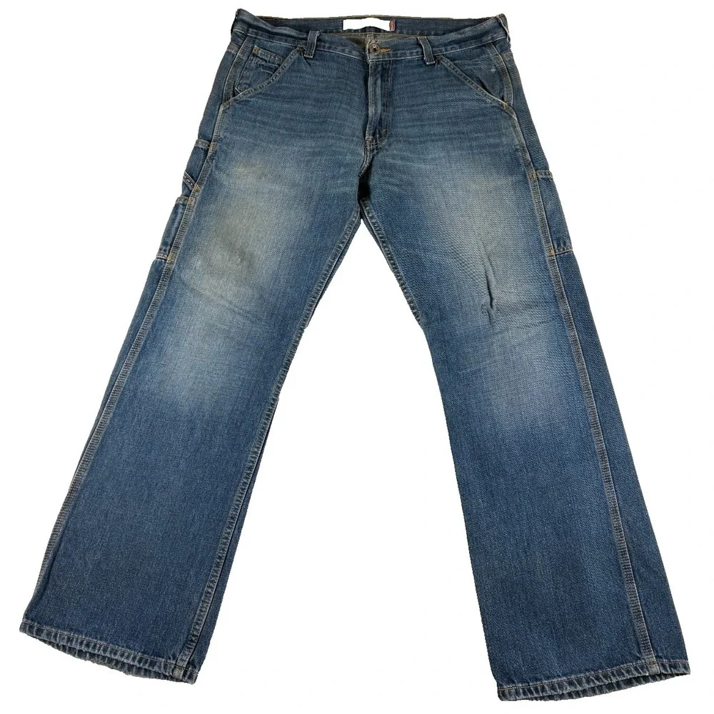 Levi's Carpenter Jeans Mens 34x32‎ (39x31.5) Blue Denim Loose Fit Straight Leg