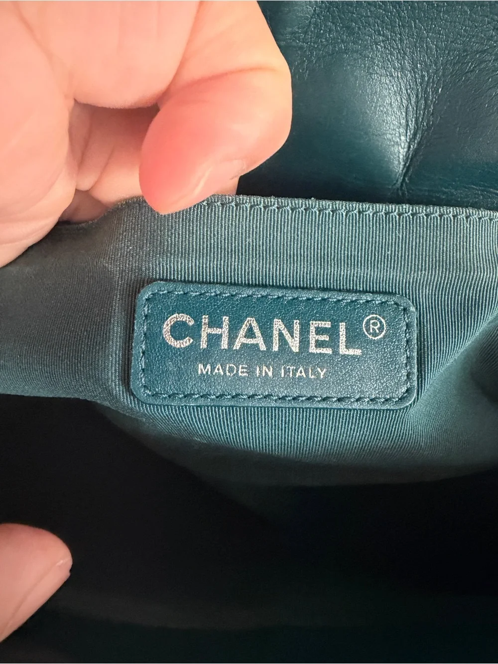 CHANEL Quilted Crossbody Bag in Teal with Gold Hardware