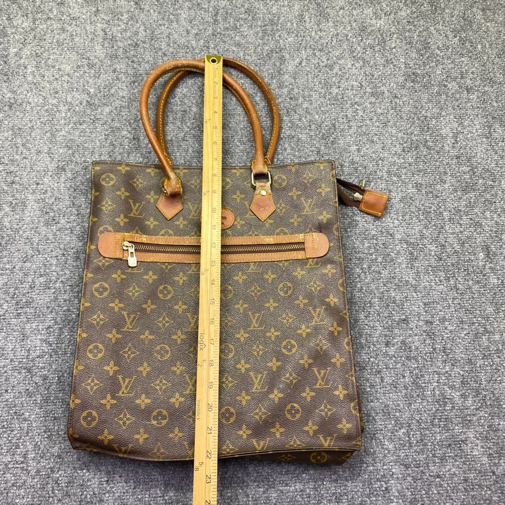 Louis Vuitton Monogram Sac Plat Tote Bag Brown Canvas Vintage M53152
