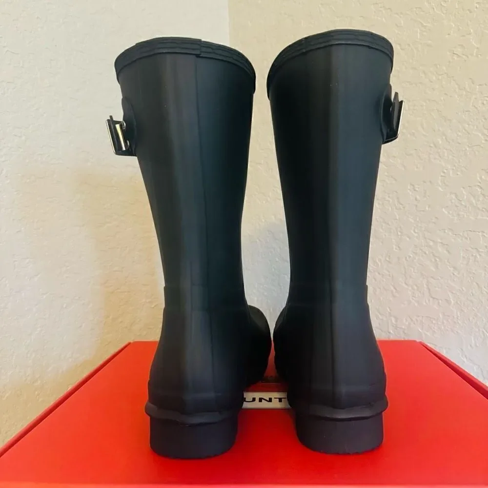 HUNTER Original‎ Short Waterproof Rain Boot, Rubber Black, Size 9, NWT