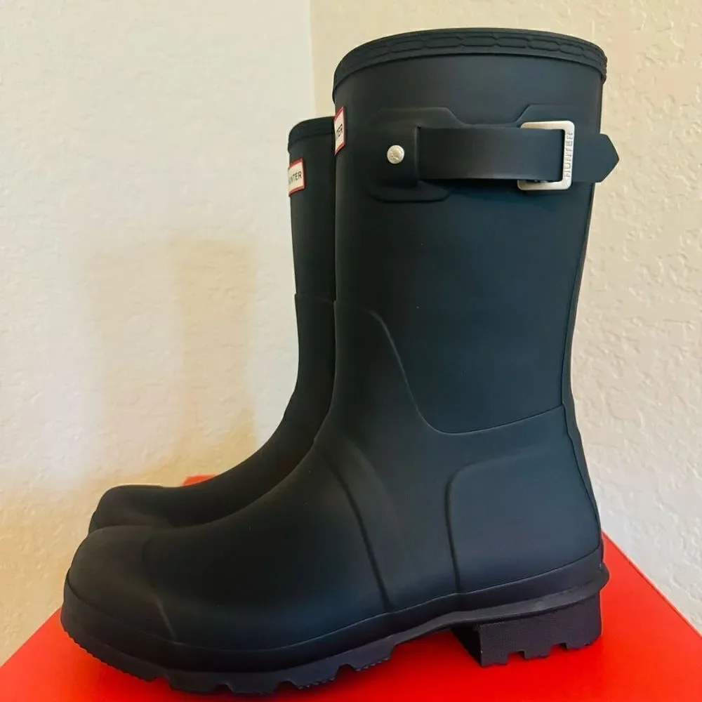 HUNTER Original‎ Short Waterproof Rain Boot, Rubber Black, Size 9, NWT
