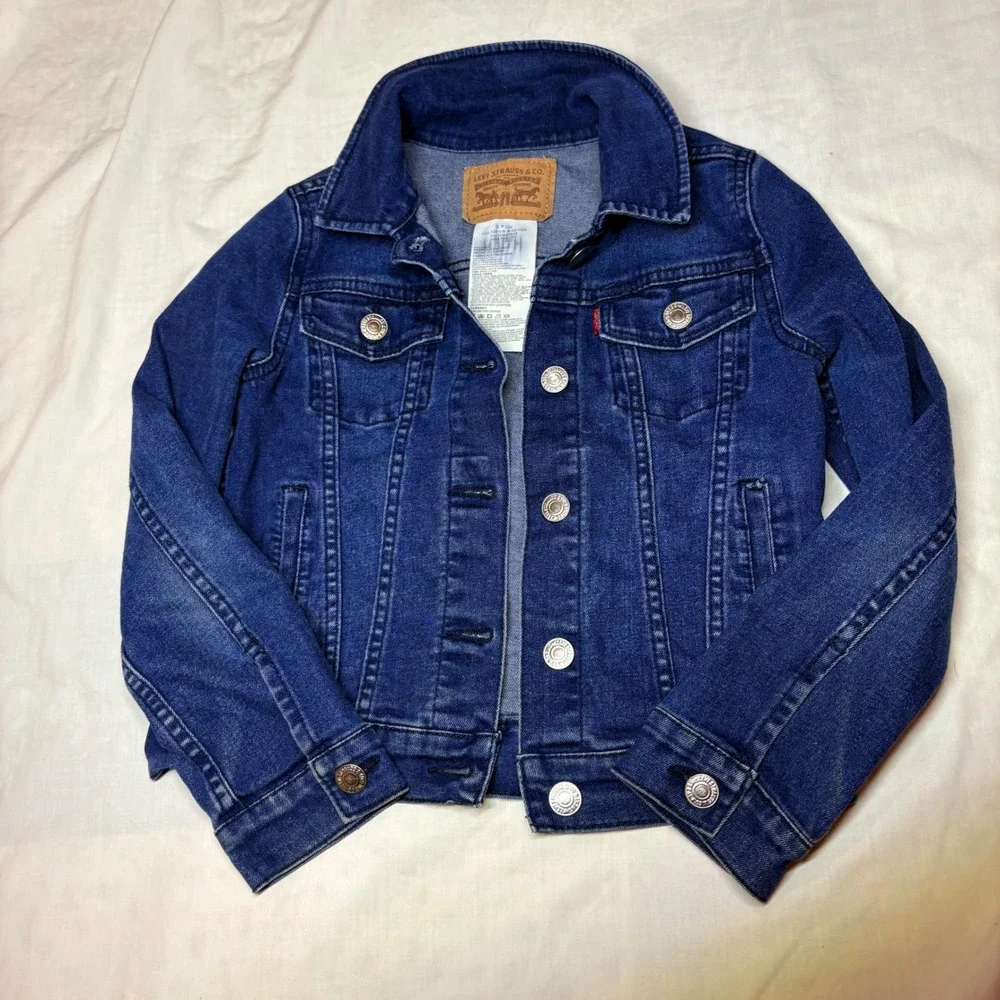 Levi's Kids Medium Wash Denim Trucker Jacket Blue Size‎ S 8-10 Years 4388-F62