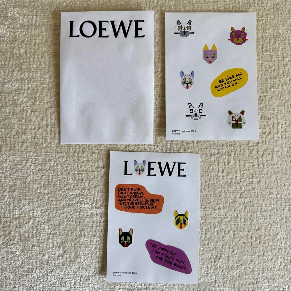 LOEWE Louis Wain Limited Edition Stickers, Greeting Card & Blank Note Card
