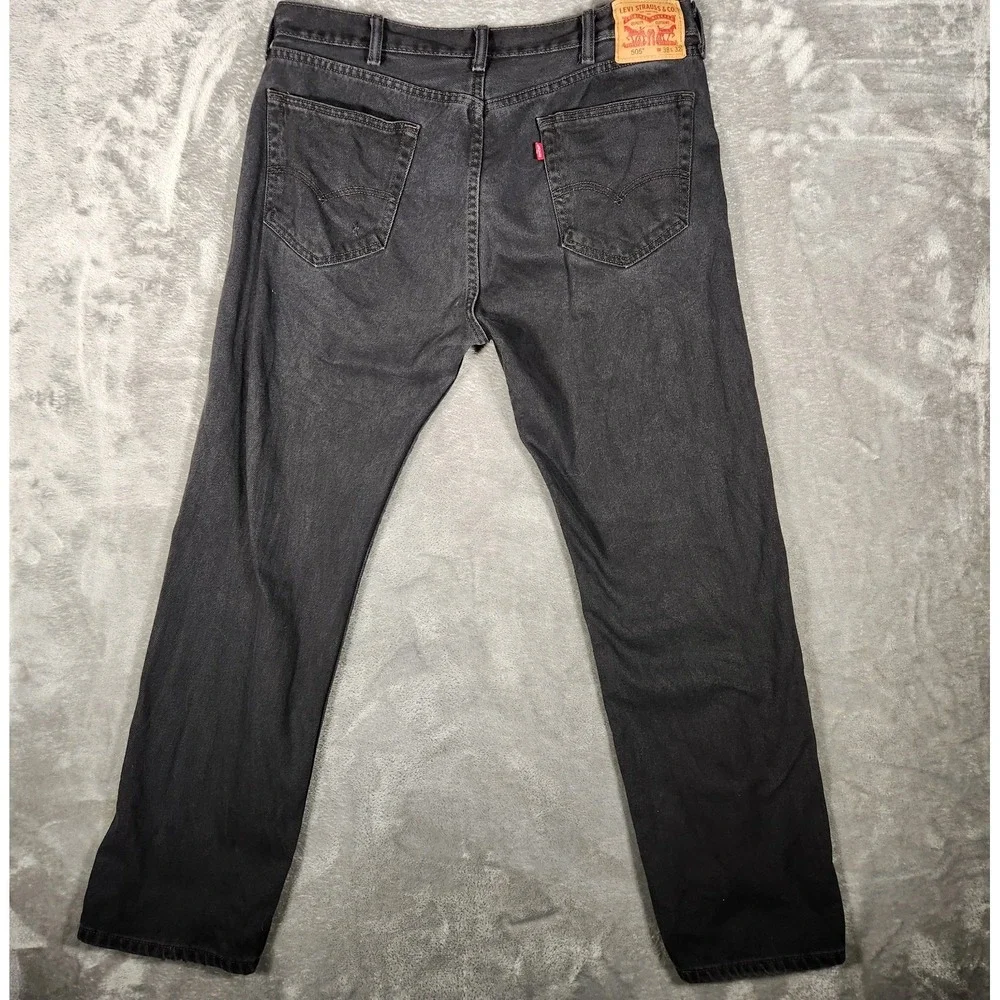 Levi's Jeans Men's 505 38X32‎ Denim Black Pre-Owned
