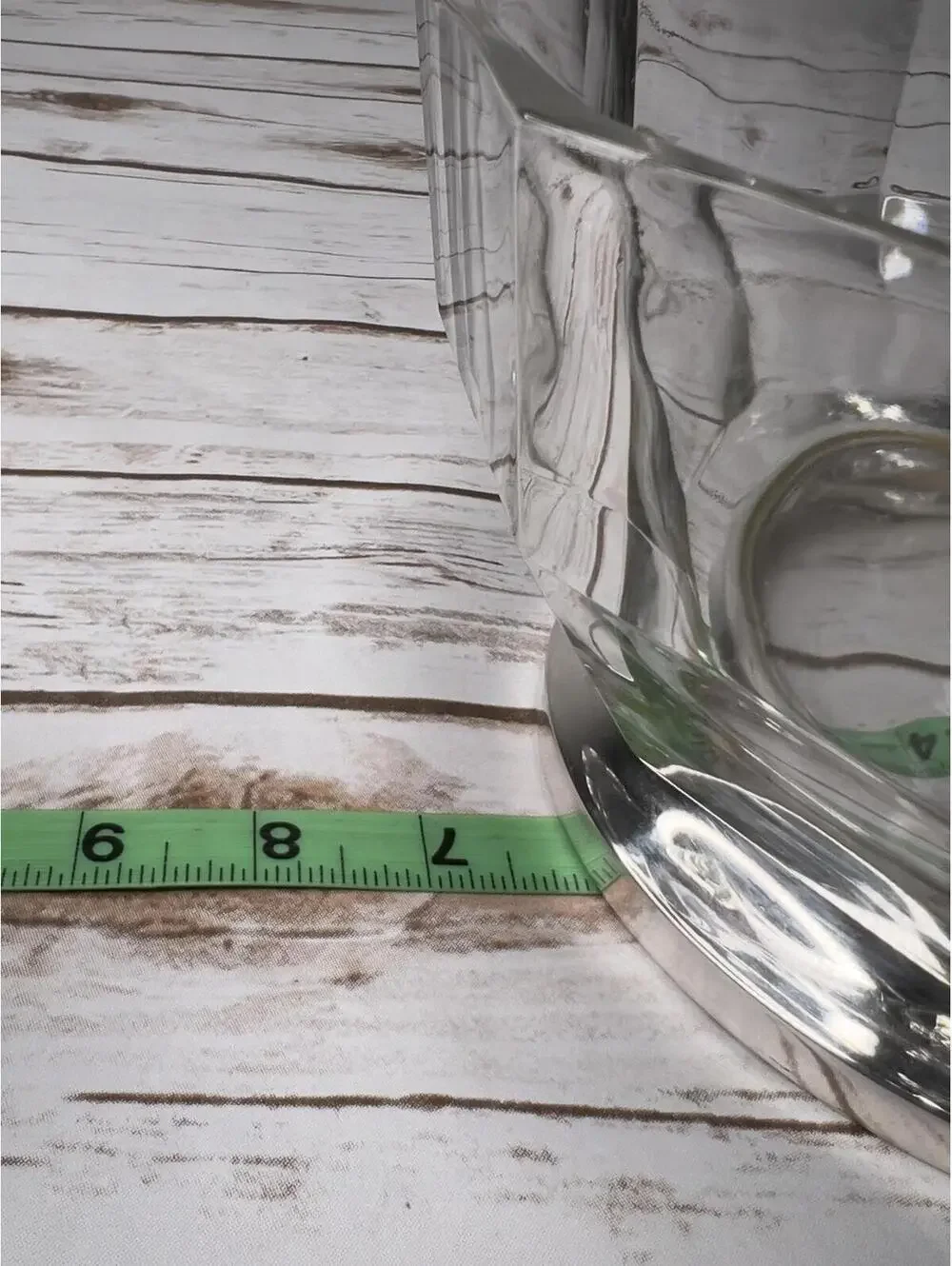 Vintage Mid‎ Century Modern Crystal Serving Bowl With Silver Plated Base