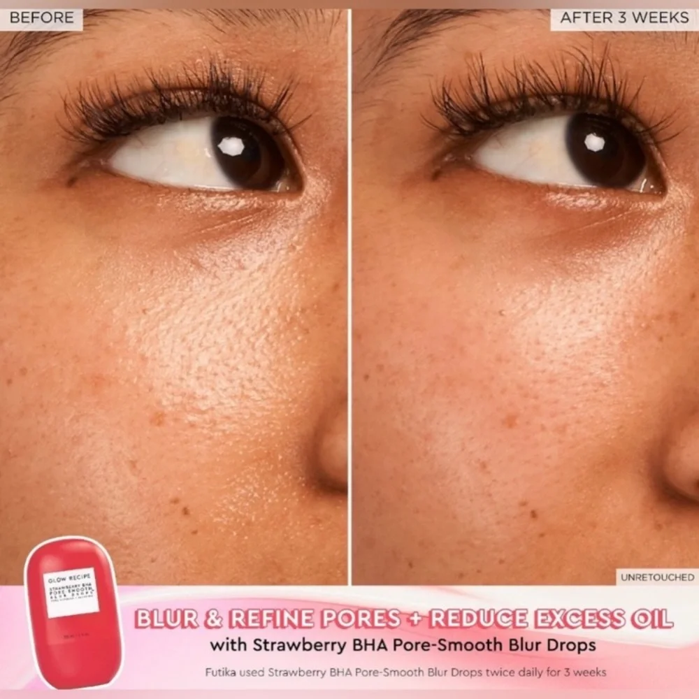 Glow Recipe Strawberry‎ BHA Pore-Smooth Blur Drops, New without box