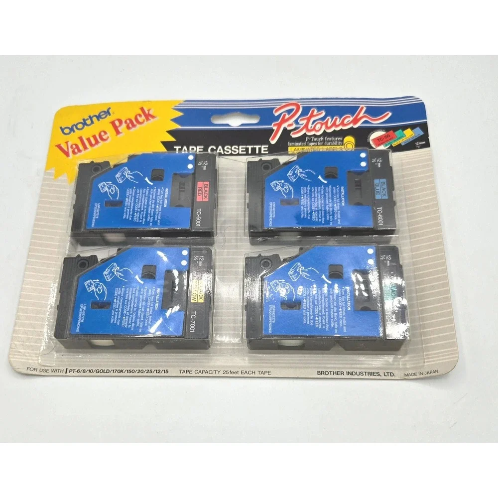 Vintage‎ Brother P-Touch TC-Series Tape Value Pack