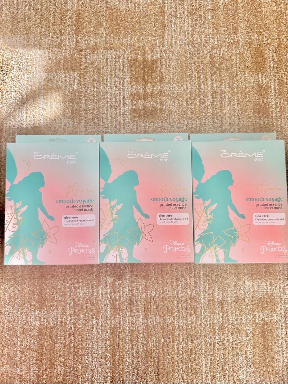 Disney Moana x The Crème Shop Set of 3 Facial Sheet Masks Per Pack (3 Packs)