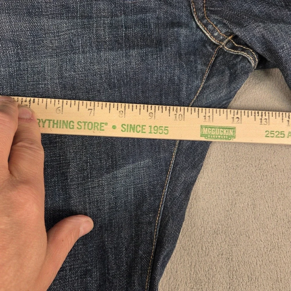 Levi's Jeans Mens Blue Denim Selvedge‎ Straight Leg Two Horse Fits 30x34 Altered