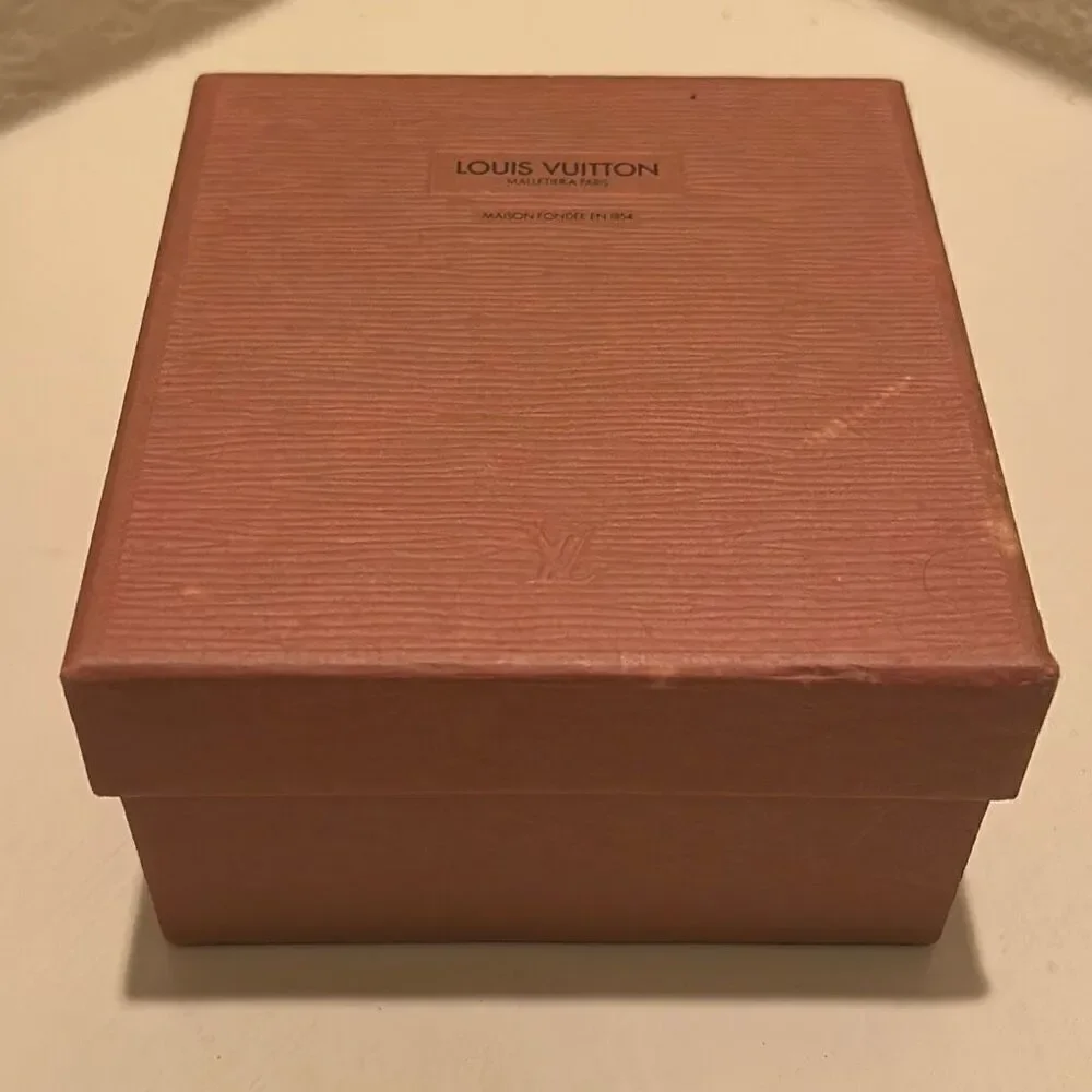 Louis Vuitton LV Square Gift Box Brown Textured Lift Lid Luxury Storage Display