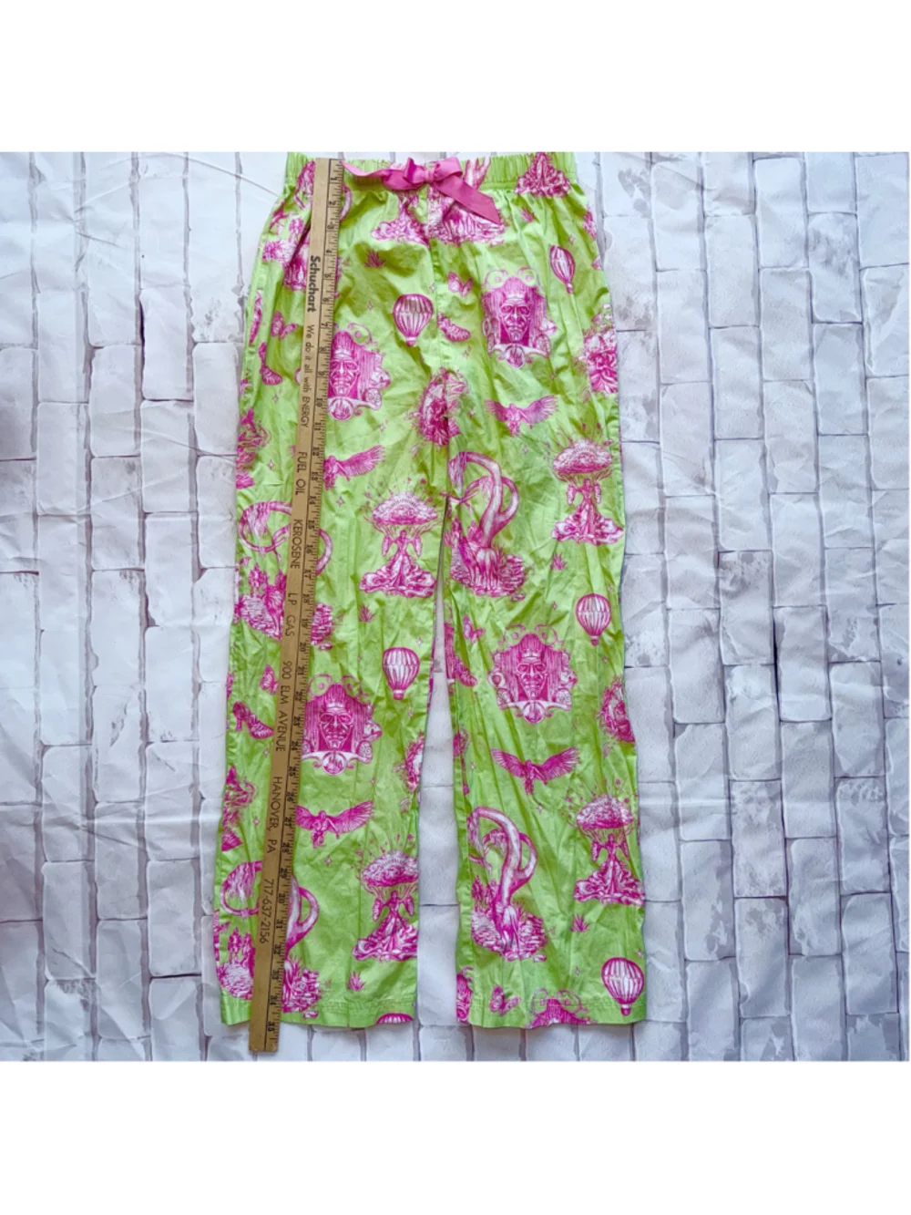 NWOT Girl’s Large (10/12) Kim Kime WICKED Cotton Lounge Pants Lime Green/Pink