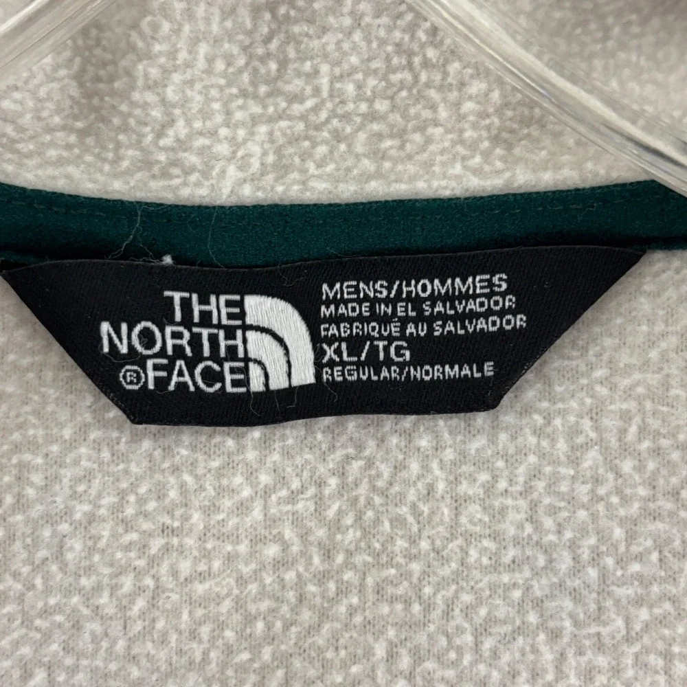 The North Face 1/2 Zip‎ Fleece Pullover Mens XL Green Off White Yellow Pockets