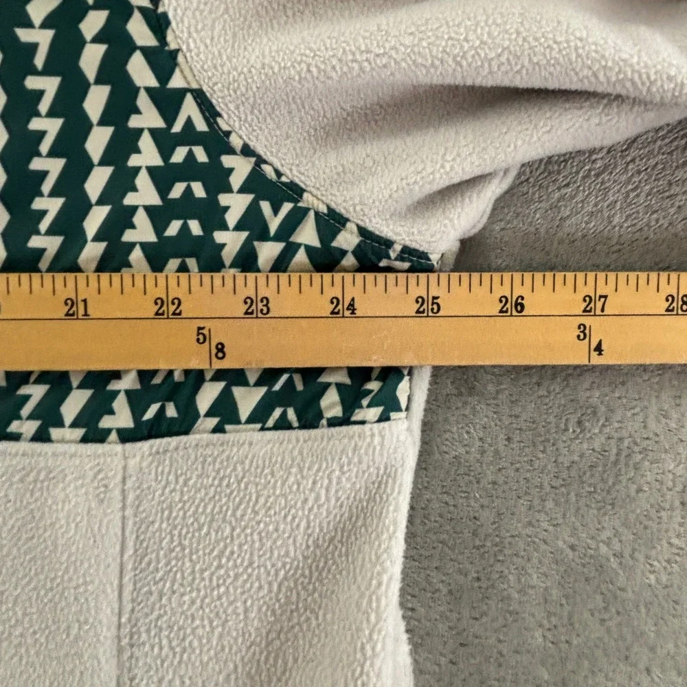 The North Face 1/2 Zip‎ Fleece Pullover Mens XL Green Off White Yellow Pockets