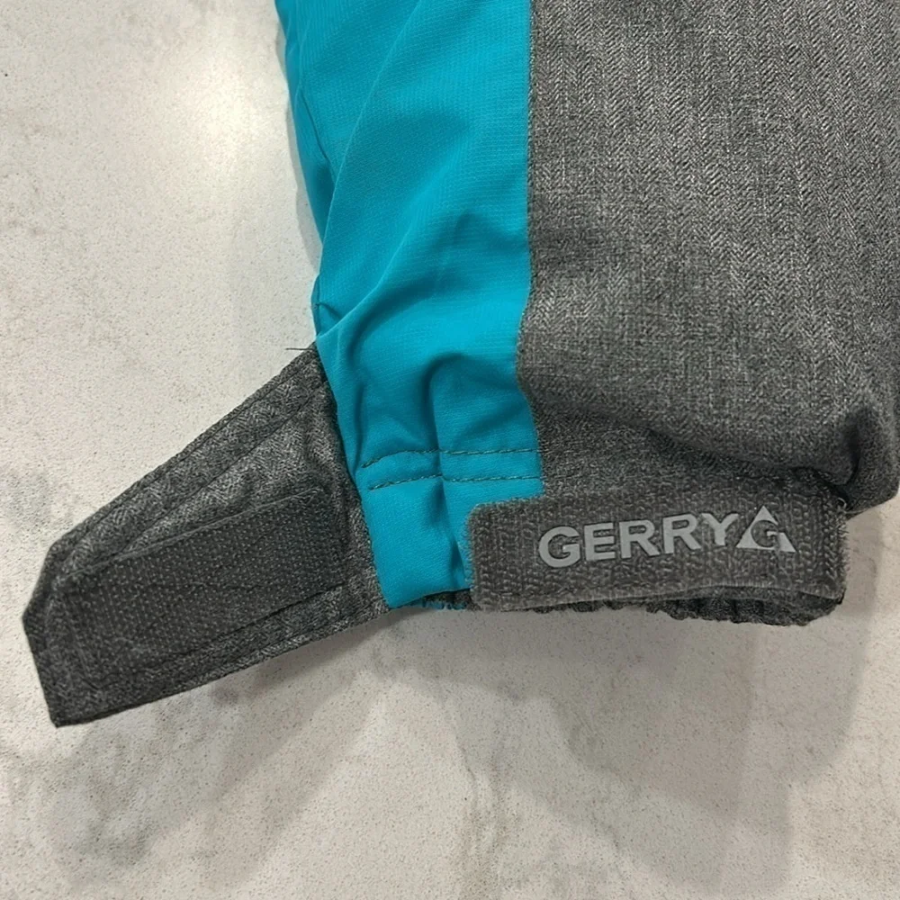 Gerry Girls Winter Coat Jacket Hooded Double Zip Pockets Small‎ 7/8 Turquoise