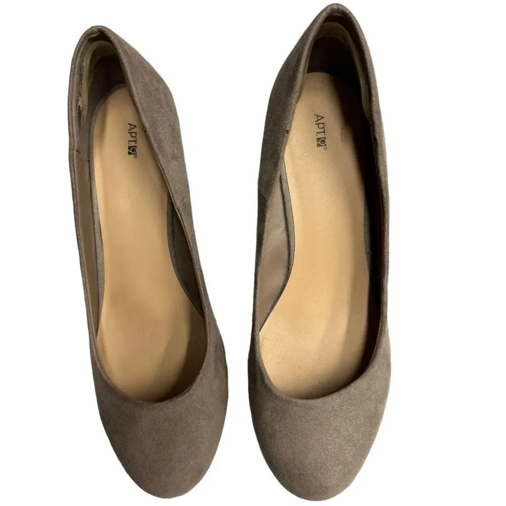 Apt. 9‎ Women's Faux Suede Platform Wedge Ballet Shoes Size 8.5