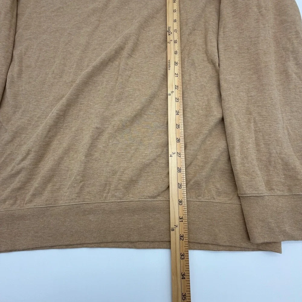 Polo Ralph Lauren Mens XLT Quarter Zip Pullover Tan Brown Heather Jersey Sweater
