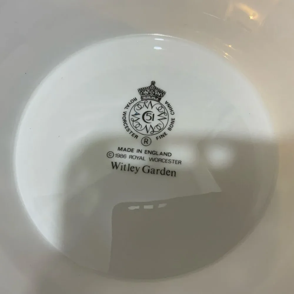 Royal Worcester Witley Garden Centerpiece Large Fruit Bowl Footed Flowers