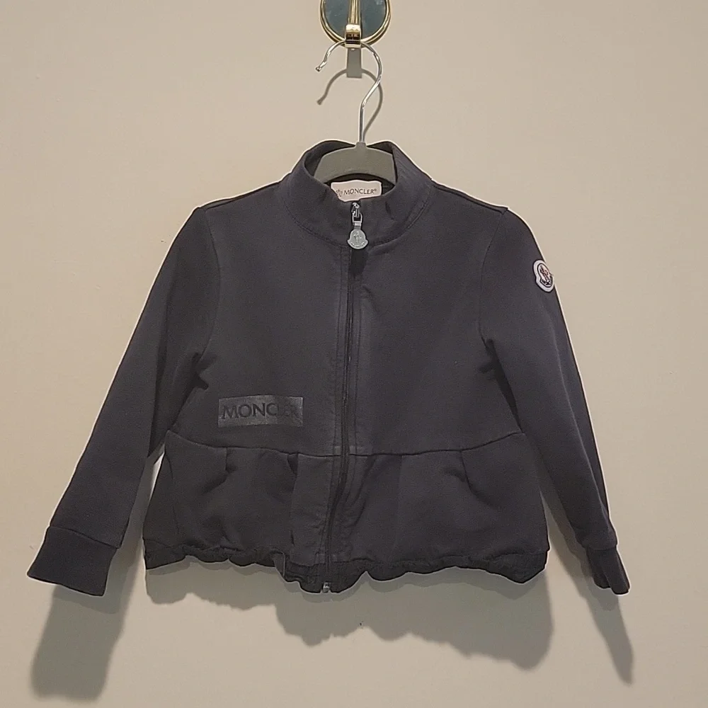 Moncler Jacket girls zip up patch kids baby girls Size 2 T Peplum