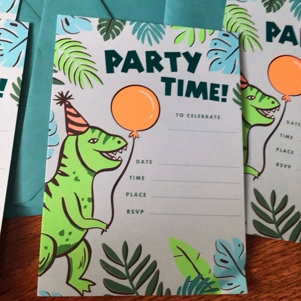 Dinosaur Party Time Invites (24ct)