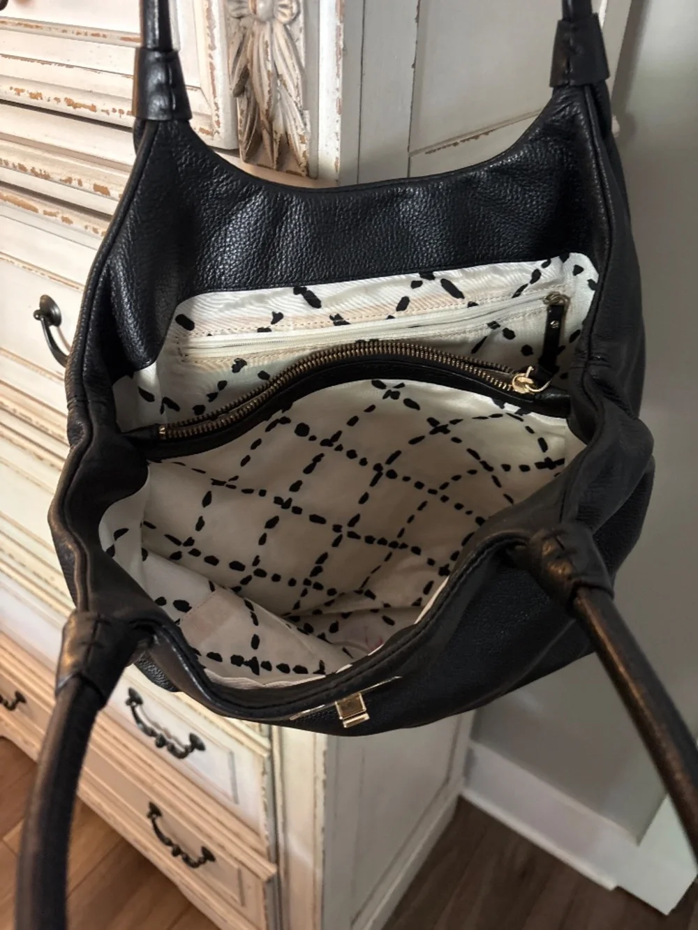 kate spade black leather