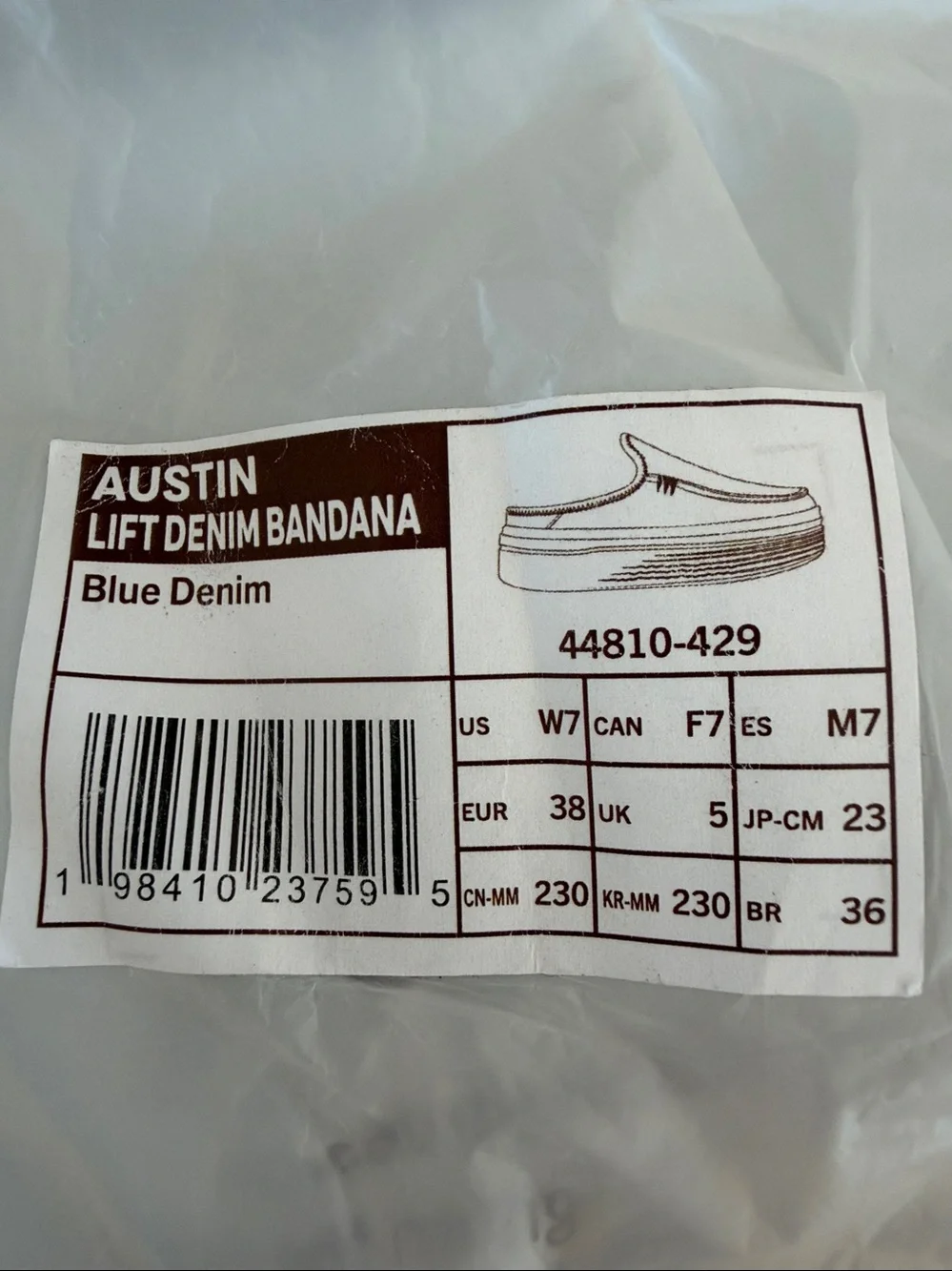 Hey Dude Blue Denim Austin Slip-On Sneakers with White Sole